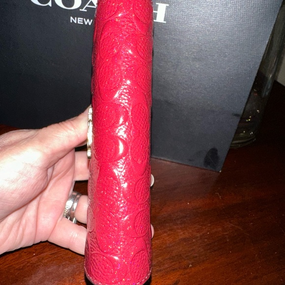 Coach Patent Leather Embossed Signature Corner Zip Medium Wallet - Picture 5 of 13